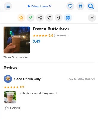 Butterbeer topped with cream